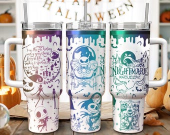 Vaso de pesadilla de Jack y Sally, vaso navideño grabado de 113 ml, vaso de la venganza de los Oogies de pesadilla de 113 ml, vaso de la temporada espeluznante de Disney