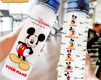 Butelka na wodę z Myszką Miki, Butelka damska z Myszką Minnie 32 uncje, Spersonalizowana butelka na wodę, Butelka dla dziewczynek Disneya, Myszka Miki i Przyjaciele