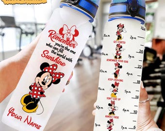 Minnie-Maus-Wasser-Tracker-Flasche, Disney-Minnie-Frauenflasche 32 Unzen, personalisierte Flasche, Disney-Mädchenflasche, Mickey-Wasserflasche