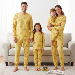 Teddybär Familie Pyjamas, Cartoon lange Pyjamas, niedliche Bär Langarm PJs, Kinder Pyjama Set, Familien Nachtwäsche Weihnachtsgeschenk