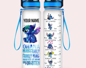 Personalized Stitch 32oz Water Bottle, Stitch Water Bottles, Stitch Motivational Water Bottle, Stitch Gifts, Gift For Stitch Lovers