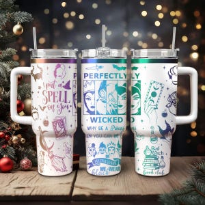 Disney Villains Engraved Tumbler 40oz, Disney Maleficent Ursula Tumbler, Walt Disney World Tumbler, Stainless Steel, Princess Tumbler