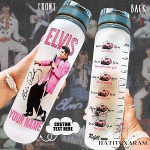 Elvis Presley Water Bottle Tracker, Personalized Elvis Bottle, Gift For Elvis Fans, King Of Rock And Roll, Elvis King Drink Bottle