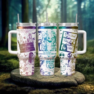 Alptraum vor dem Kaffeebecher, Jack Skellington gravierter Becher 40 Unzen, Disney-Weihnachtsbecher, Süßes oder Saures Tasse, Disney-Becher
