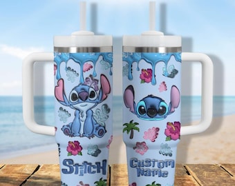 Stitch 40oz Stainless Steel Quencher Tumbler With Straw And