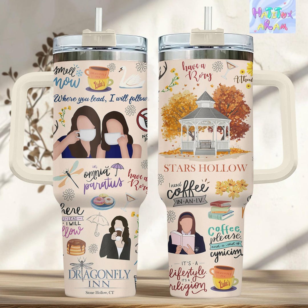 Gilmore Girls Stars Hollow Water Bottle - 28 Oz Plastic Jug With Screw Top Handle, Officially Licensed
