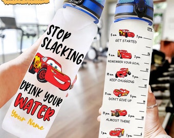 Lightning Mcqueen Bottle, Disney Cars Bottle, Cars Movie Water Bottle, Disneyland Bottle With Lid, Custom 32oz Water Bottle