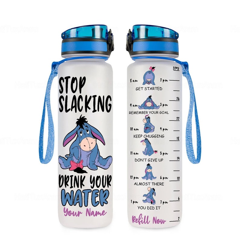 Eeyore Water Track Bottle Cute Eeyore Water Bottle Custom Etsy