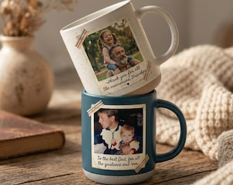 Mug grand-père, Mug photo personnalisé, Cadeau de famille, Merci grand-père, Cadeau amateur de café, Mug prénom personnalisé