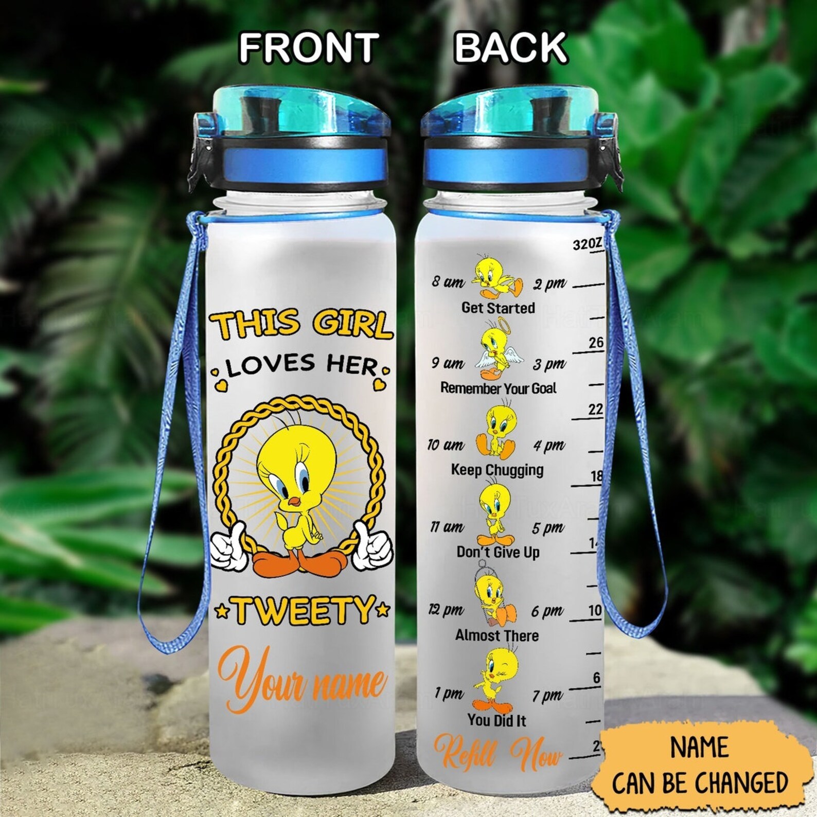 Tweety Bird Water Bottle Personalized Tweety Bird Bottle Etsy