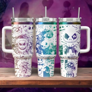 Jack Skellington Engraved Tumbler 40oz, Jack Burton Scary Spooky Tumbler, Nightmare Before Christmas Tumbler, Disney Halloween Tumbler