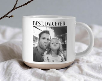 Mug photo personnalisé papa et enfants, mug en grès personnalisé, meilleure tasse à café pour papa, cadeau fête des pères des enfants, mug poterie personnalisé gif
