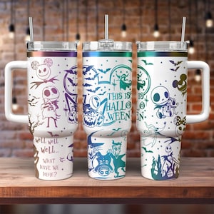 Jack Skellington Weihnachten graviert Becher 40 Unzen, Disney Nightmare Weihnachten 40 Unzen Becher, Süßes oder Saures Tasse, Mickeys nicht so beängstigend
