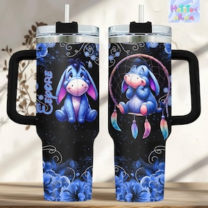 Eeyore Becher 40 Unzen, Disney Eeyore Becher, Winnie the Pooh Geschenk, Geschenk für Eeyore-Liebhaber, Thermo-Trinkgeschirr, Eeyore Merch