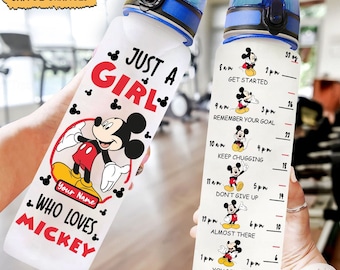 Mickey Water Tracker Bottle, Custom Mickey Bottle, Mickey Water Bottle, Disney Water Bottle, Mickey Mouse Bottle, Personalized Bottle