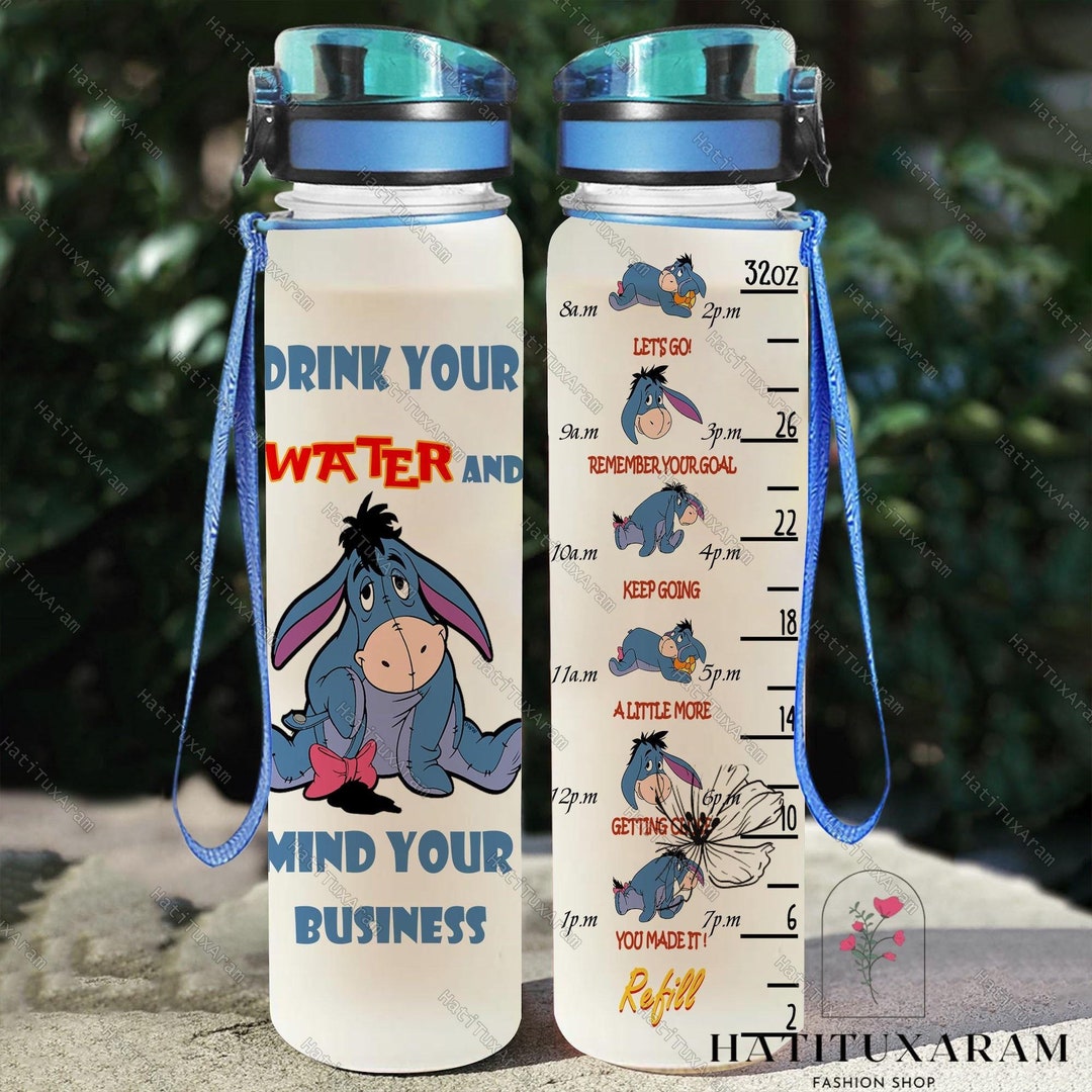 Disney Eeyore Water Tracker Bottle, Eeyore Drink Bottle, Winnie the