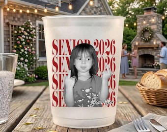 Gobelet photo givré personnalisé senior 2026, gobelet photo personnalisé, tasse givrée remise de diplômes, cadeau de remise des diplômes promotion 2026, senior 2026