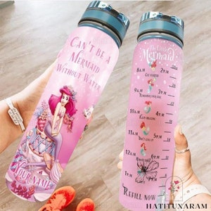 Ariel Princess Water Bottle, The Little Mermaid, Ariel Drink Bottle, Disney Princess, Ariel Sport Bottle, 32oz Motivational Bottle