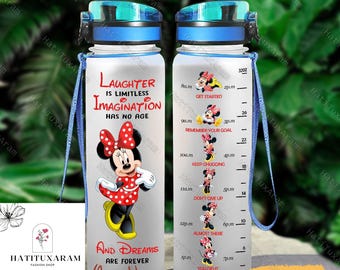 Botella de agua de Minnie para Halloween, botella de Minnie, botella de Minnie Mouse, botella deportiva de Disney, botella personalizada, botella de Disney Mouse