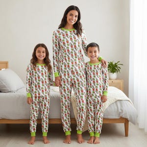 Christmas Family Pajamas, Xmas Long Pajamas, Long Sleeve PJs, Family Pajamas Set, Bigfoot Family Matching PJs, Family Sleepwear Gift