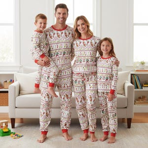 Christmas Family Pajamas, Xmas Grich Long Pajamas, Holiday Long Sleeve PJs, Family Pajamas Set, Christmas Family Gift