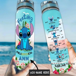 Disney Stitch Bottle, Stitch Water Tracker Bottle, Cute Stitch Water Bottle For Kids, Stitch Fitness Bottle, Custom Stitch Water Bottle
