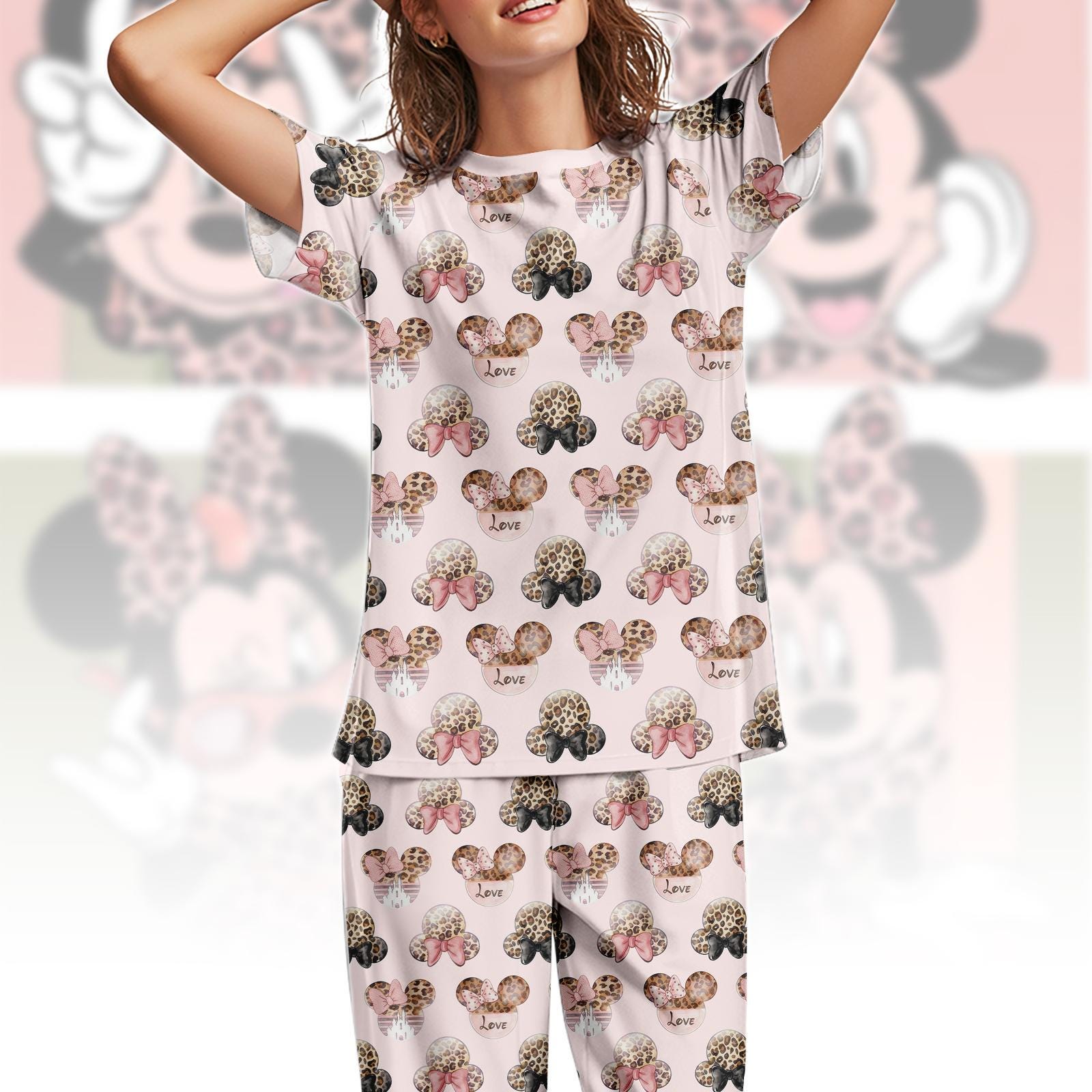 Discover Disney Trip T-Shirt & Pants PJs, Minnie Safari Pajamas Set, Minnie Animal Kingdom Outfit, Disney Vacation Outfit, Gift For Fans