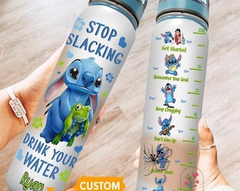 Stitch Water Bottle, Stitch 32Oz Water Bottle, Personalized Stitch Kids Bottle, Stitch Drink Bottle, Gift For Her, Girls Water Bottle