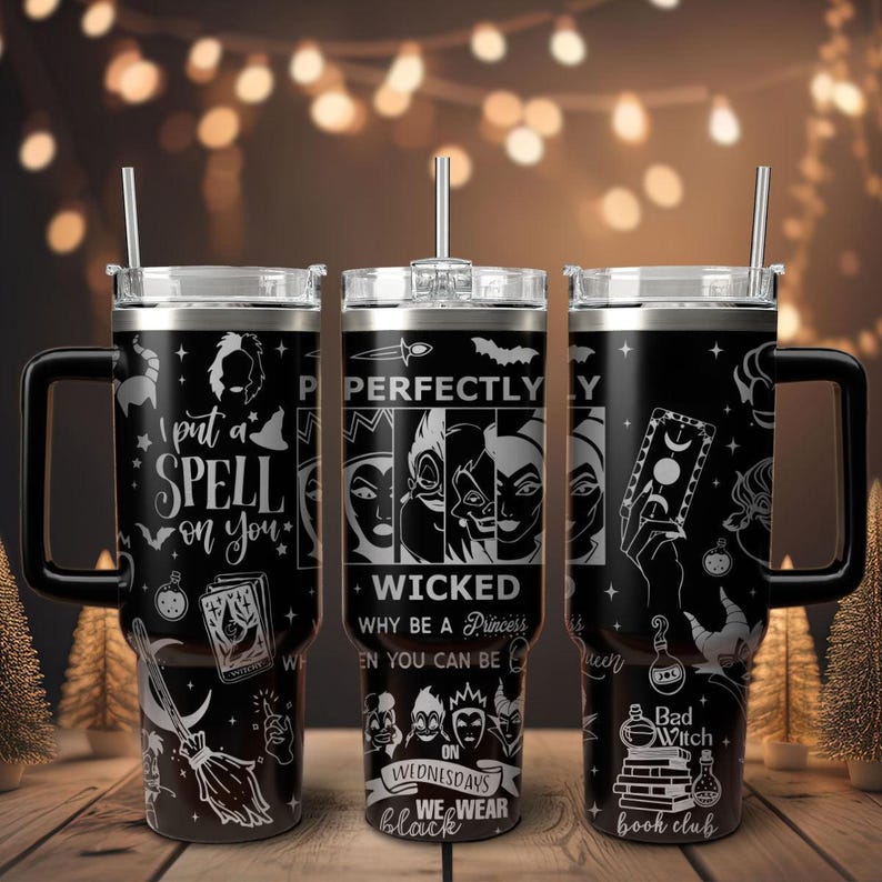 Disney Villains Engraved Tumbler 40oz, Disney Maleficent Ursula Tumbler, Walt Disney World Tumbler, Stainless Steel, Princess Tumbler