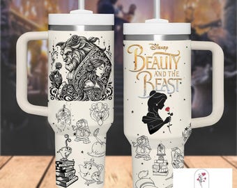 Vaso de La Bella y la Bestia, Taza de Café de la Princesa Bella, Regalo de Amor de Cuento de Hadas, Regalo de Café Romántico