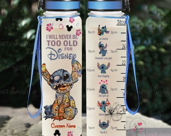 Stitch waterfles, Stitch 32oz waterfles, gepersonaliseerde fles, Disney-waterfles, grappige waterfles, cadeau voor haar