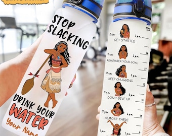 Moana Water Tracker Bottle, Custom Moana Water Bottle, Disney Moana Bottle, Hei Hei And Pua, Fitness Bottle, Disney Hawaii Bottle