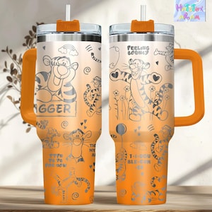 Tigger Engraved Tumbler 40oz, Disney Tigger Tumbler, Disney Gift for Tigger Lover, Stainless Steel, Winnie the Pooh, Disneyworld Gift