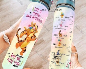 Tigger Water Tracker Bottle, Winnie The Pooh Water Bottle, Tigger 32oz Water Bottle, Funny Tigger Drink Bottle, Winnie The Pooh Gift