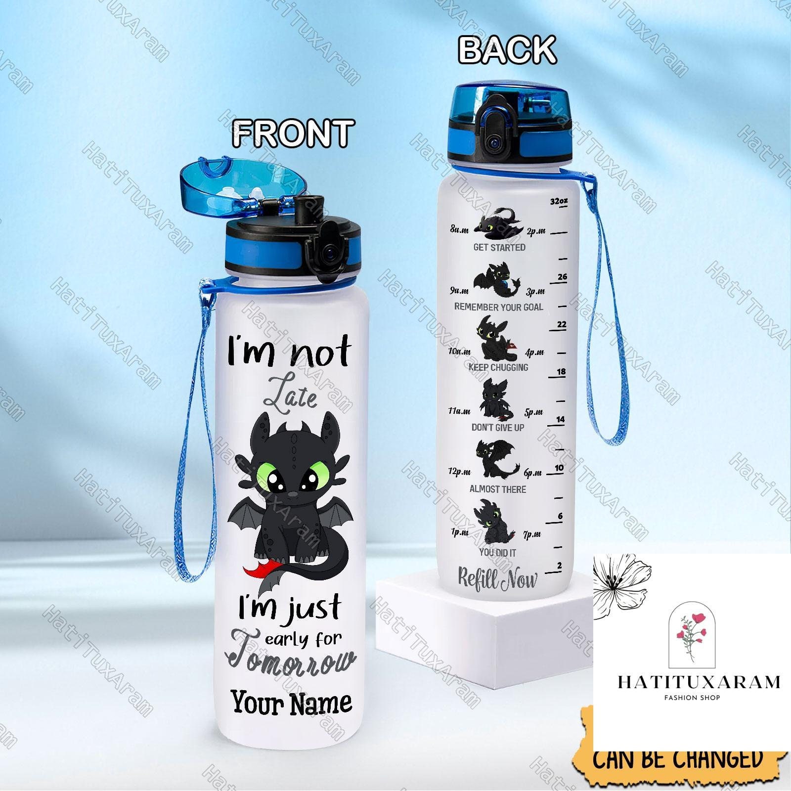 Toothless Water Bottle, Toothless Water Tracker Bottle, Disney Night ...