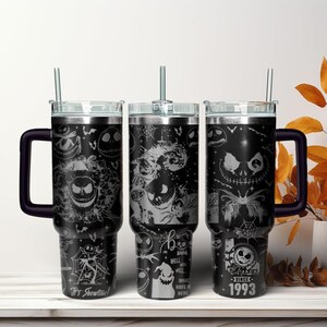 Jack Skellington Engraved Tumbler 40oz, Jack Burton Scary Spooky Tumbler, Nightmare Before Christmas Tumbler, Disney Halloween Tumbler