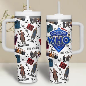 Kubek Doctor Who TV Series, kubek Doctor Who Police Box, kubek Tardis Police Box, kubek Tardis, kubek ze stali nierdzewnej 40 uncji