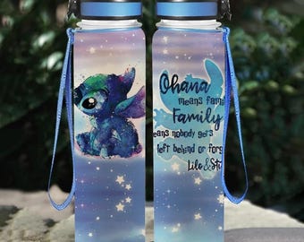 Bouteille d'eau Stitch de 32 oz, Bouteilles d'eau Stitch, Bouteille d'eau motivante Stitch, Cadeaux Stitch, Lilo And Stitch, Cadeau pour amateur de point