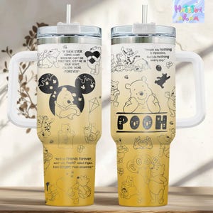 Winnie the Pooh Tumbler 40oz, Disney Winnie Tumbler, Pooh Bear Gift, Gift for Pooh Lover, Insulated Drinkware, Winnie Pooh Merch