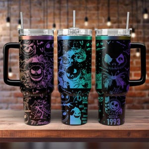 Jack Skellington Engraved Tumbler 40oz, Jack Burton Scary Spooky Tumbler, Nightmare Before Christmas Tumbler, Disney Halloween Tumbler