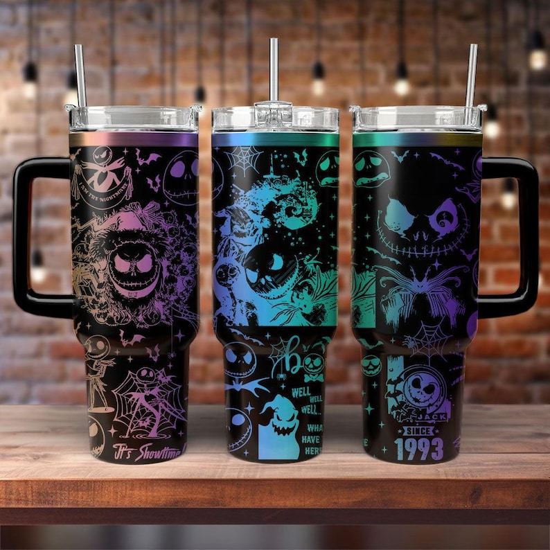 Jack Skellington Engraved Tumbler 40oz, Jack Burton Scary Spooky Tumbler, Nightmare Before Christmas Tumbler, Disney Halloween Tumbler