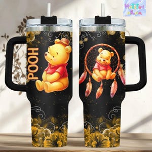 Winnie The Pooh Tumbler 40oz, Disney Pooh Tumbler, Pooh Bear Gifts for Pooh Lover, Disneyworld Gifts for Disney Fan, Classic Pooh Tumbl