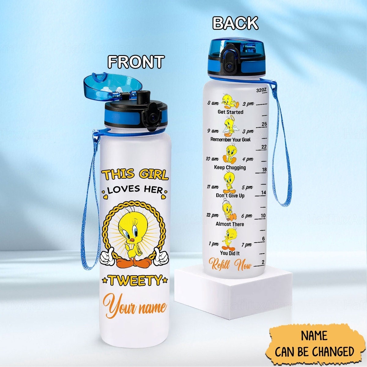 Tweety Bird Water Bottle Personalized Tweety Bird Bottle Etsy