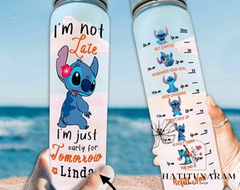 Botella de agua Stitch, divertida botella Stitch, botella de agua Stitch de 32 oz, personalizada Stitch, botella motivacional Stitch