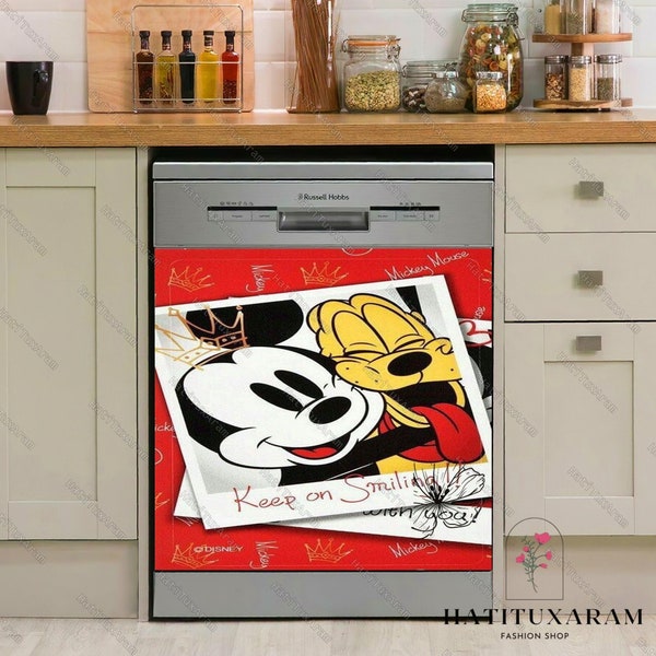 Disney Mickey Pluto Dishwasher Cover, Mickey Mouse Dishwasher, Mickey Dishwasher Decal, Mickey Magnet Cover, Disney Dishwasher Sticker