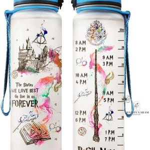 Halloween Water Tracker Bottle, Sport Water Bottle, Wizard School Bottle, Bestie Friends Bottle, Water Bottle, Funny Water Bottle