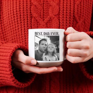 Custom Dad & Kids Photo Mug, Personalized Stoneware Mug, Best Dad Ever Coffee Cup, Father’s Day Gift from Kids, Custom Pottery Mug Gift image 7