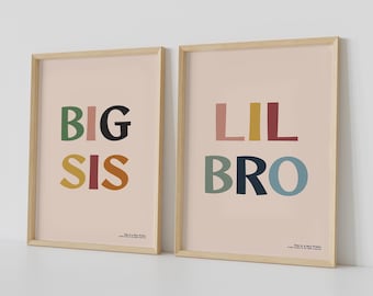 Sibling Wall Art |  Brother Sister Nursery | Digital Download