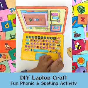 DIY Laptop Phonics Game | Preschool Spelling Activity (Digital Download)