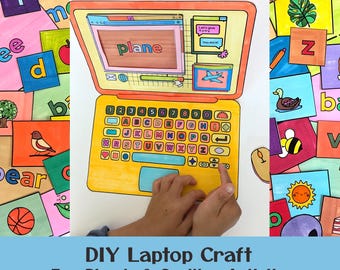 DIY Laptop Phonics Game, Preschool Word Spelling Activity